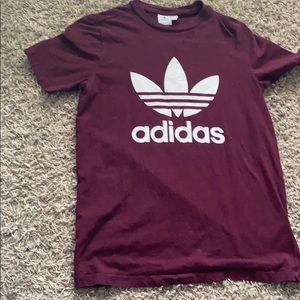 red adidas shirt